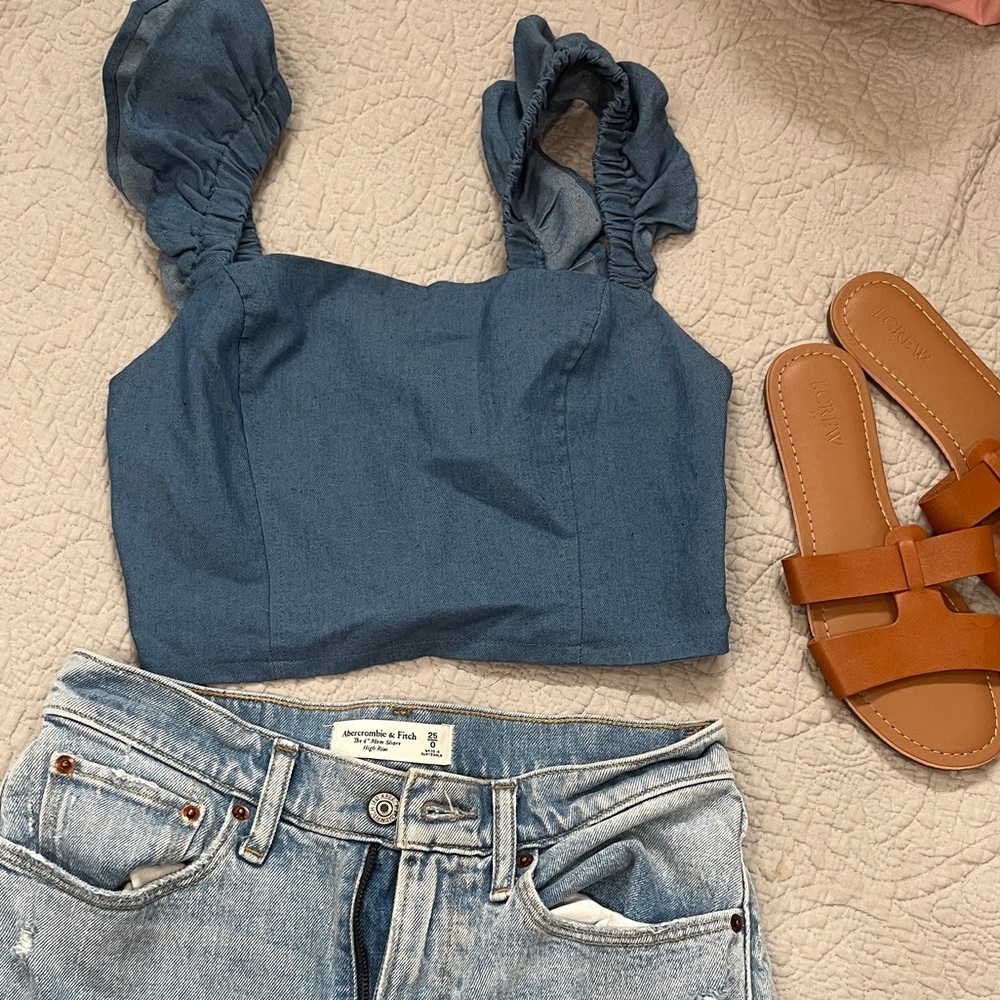 Lane 201 Denim Crop Top Boutique
